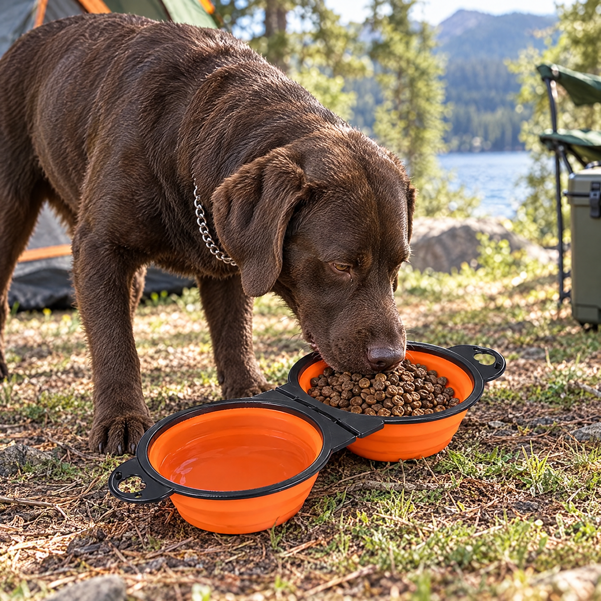 Folding portable dog bowl – lifestyle photo 3