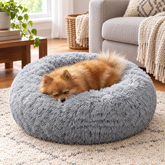 Plush donut pet bed – lifestyle photo 1