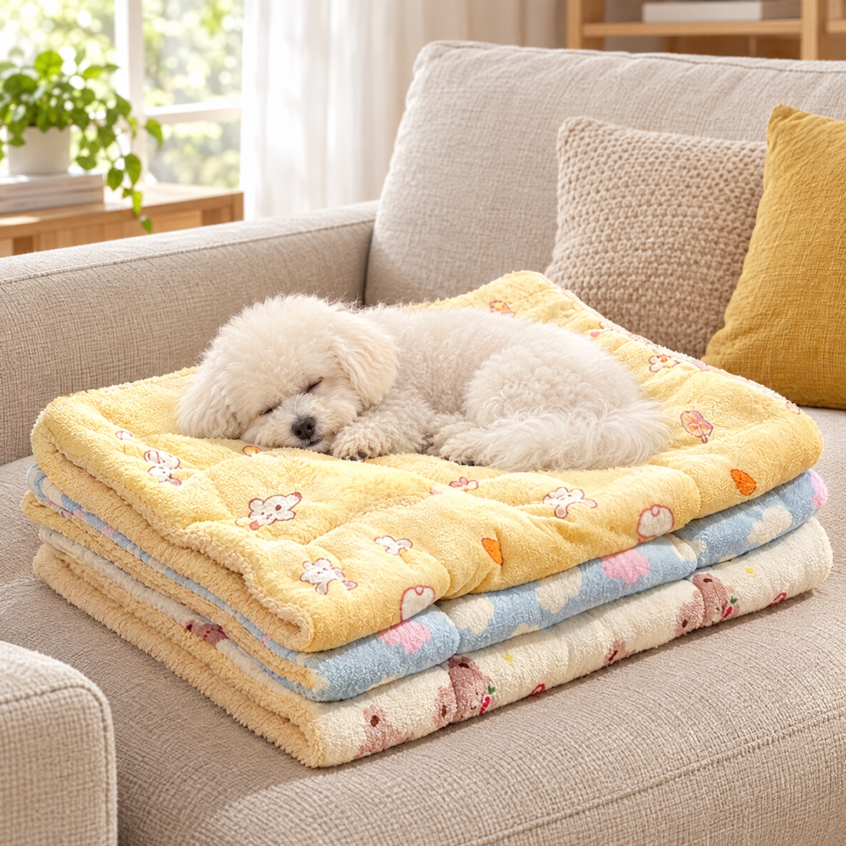Soft suede pet blanket – lifestyle photo 1