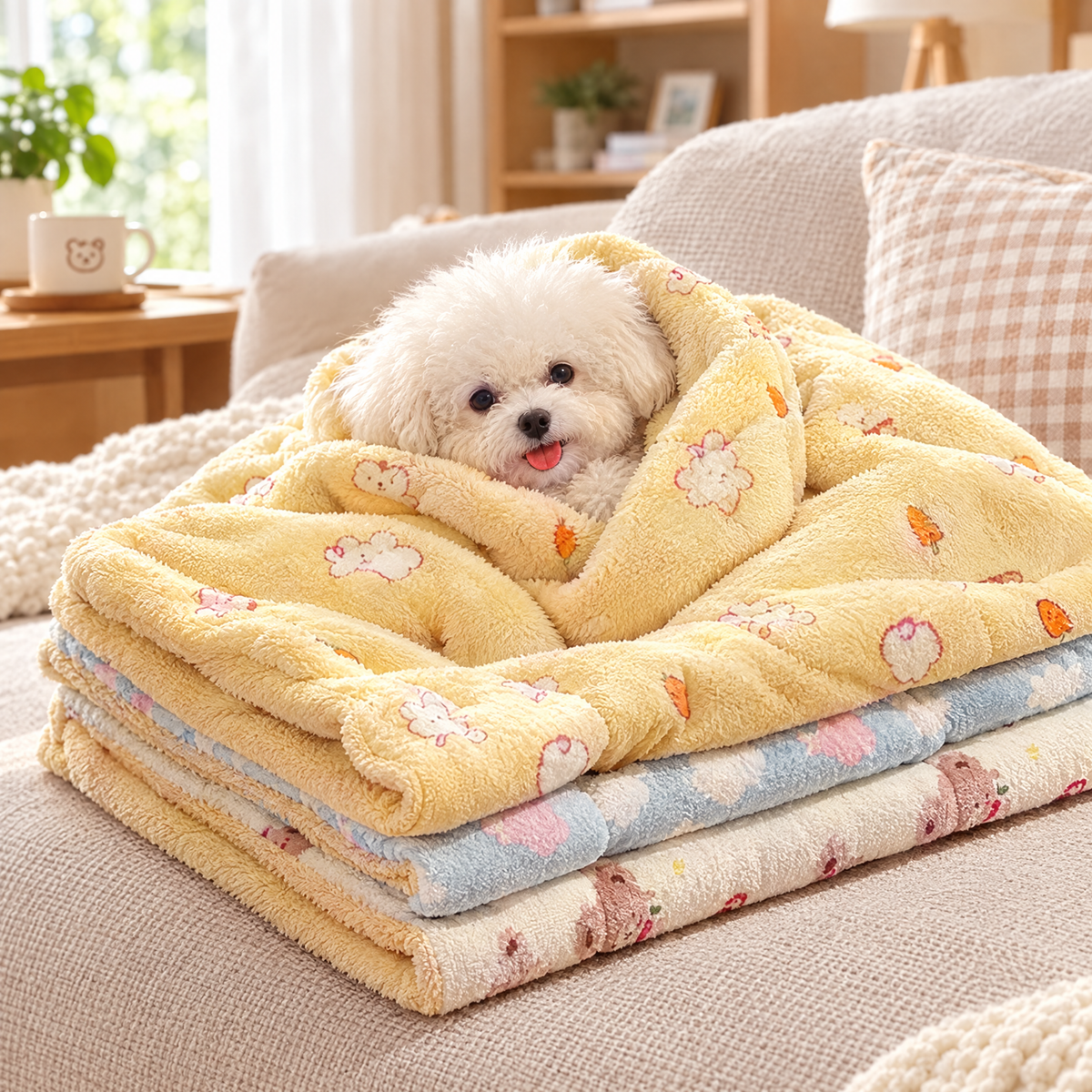 Soft suede pet blanket – lifestyle photo 3