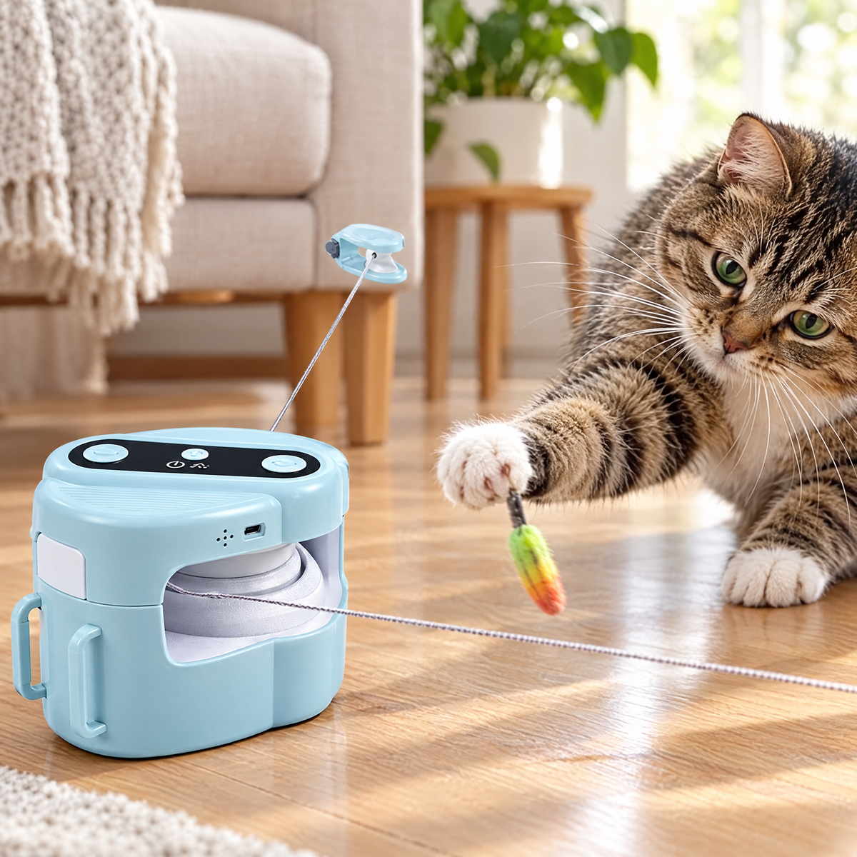 Automatic rotating cat toy – lifestyle photo 3