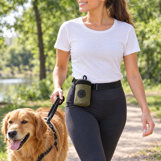 Poop bag holder waist pouch – lifestyle photo 1