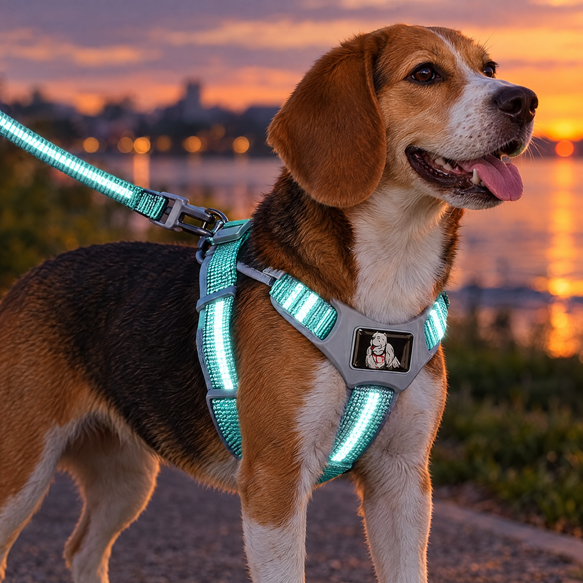 Reflective dog chest harness – lifestyle photo 3