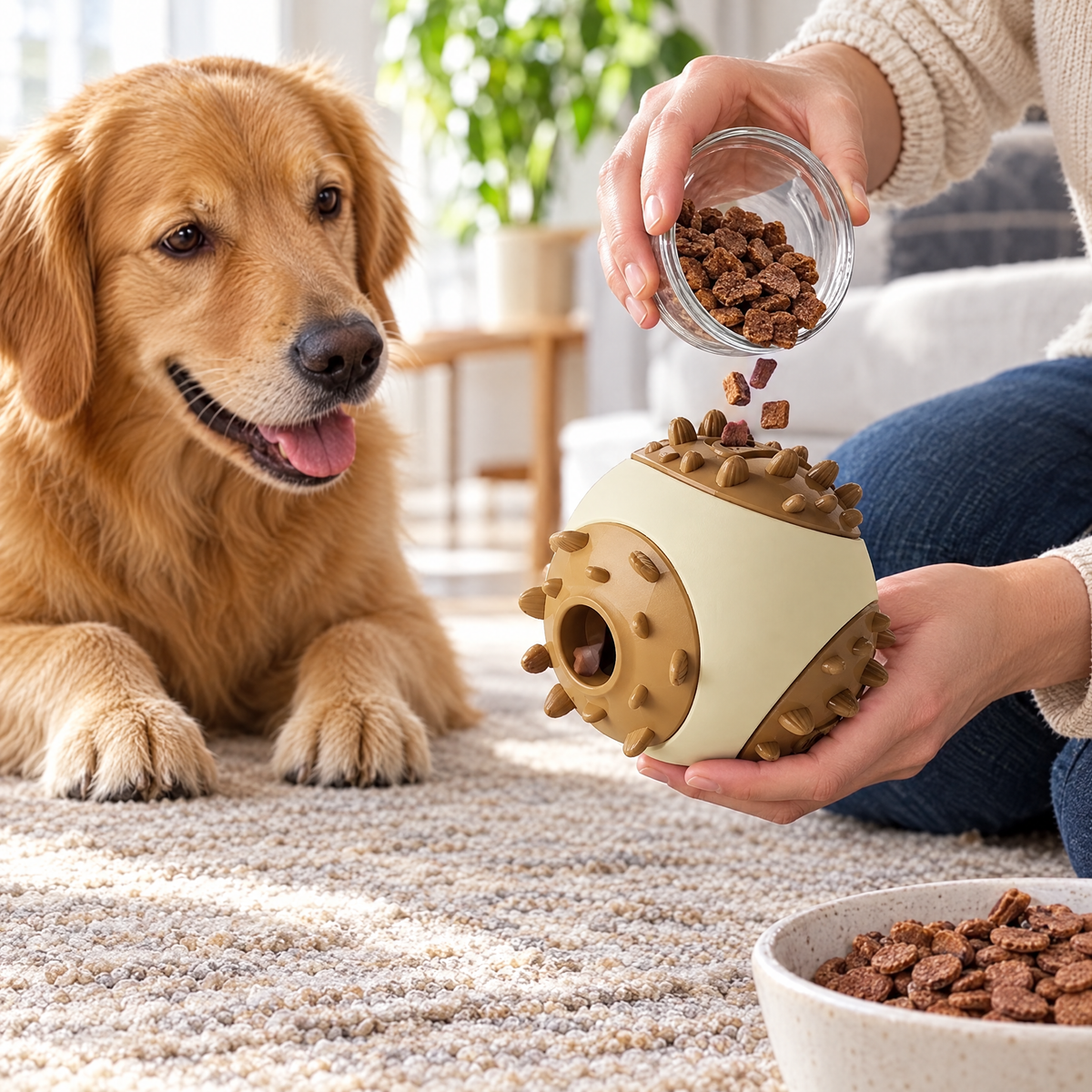 Food dispensing ball toy – lifestyle photo 3