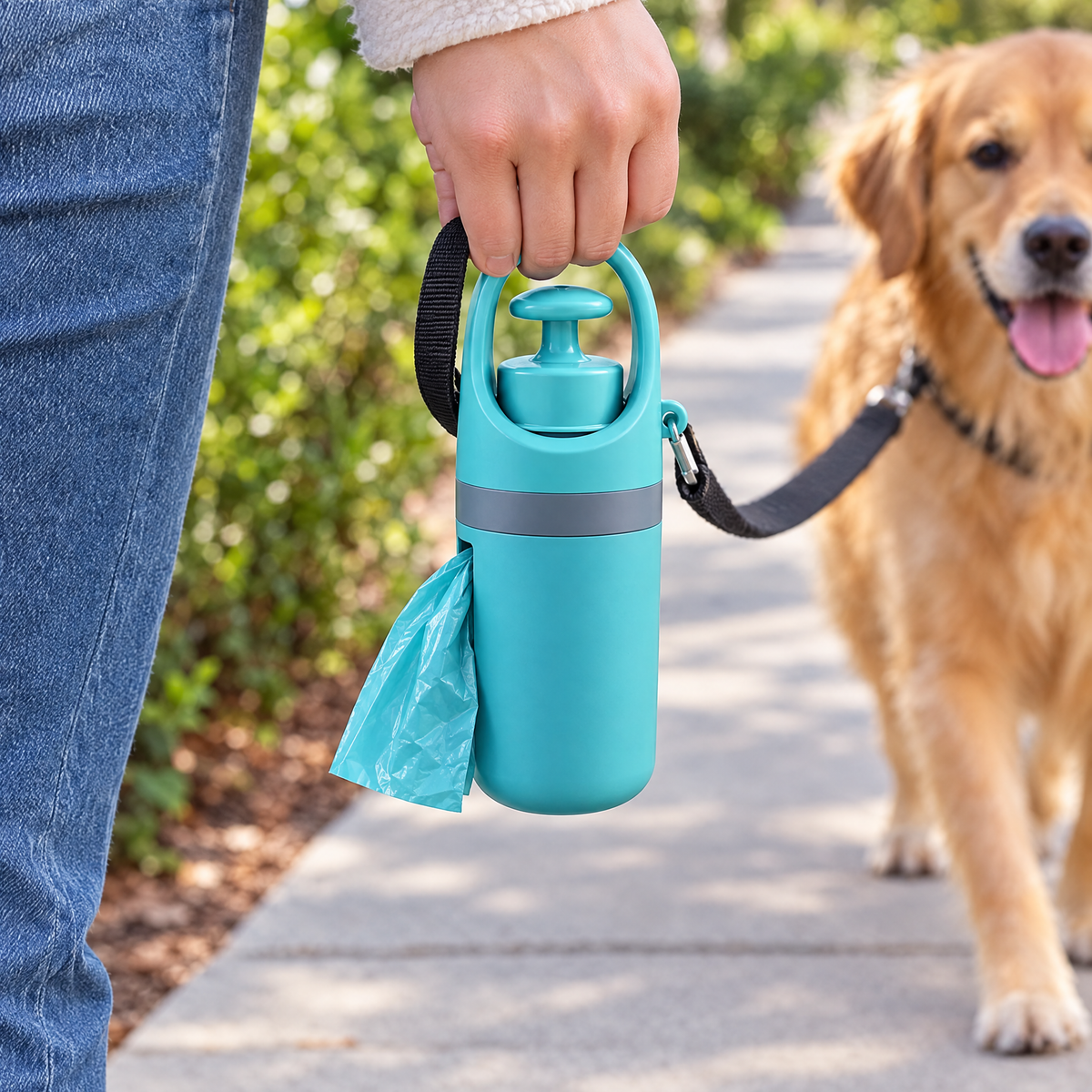 Poop scooper with bag dispenser – lifestyle photo 2