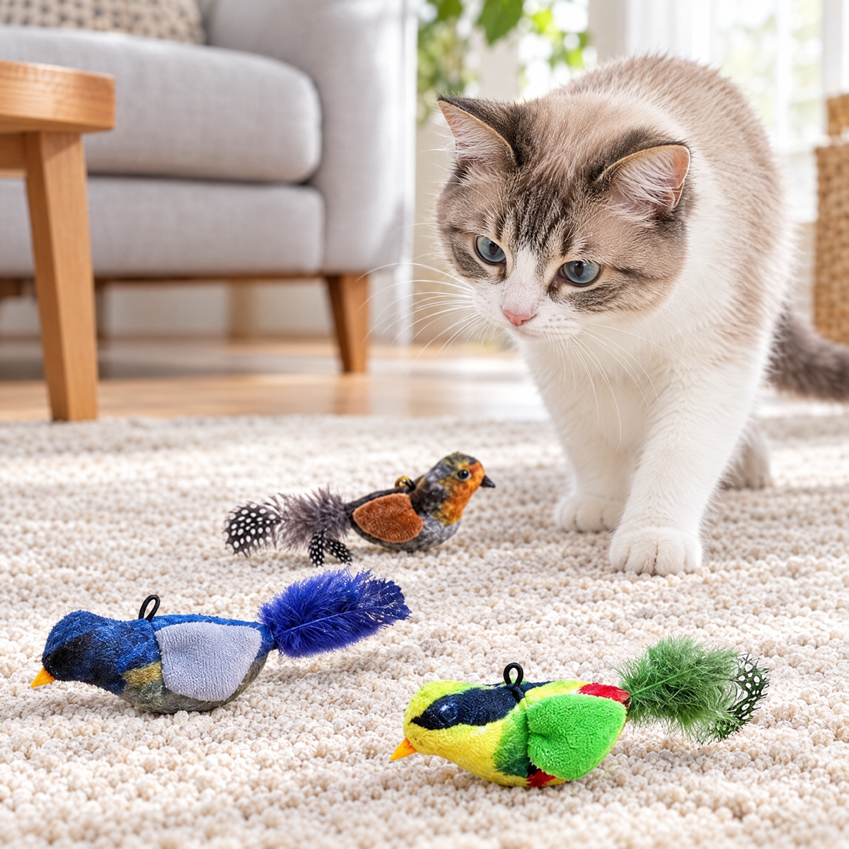 Chirping bird cat toy – lifestyle photo 3