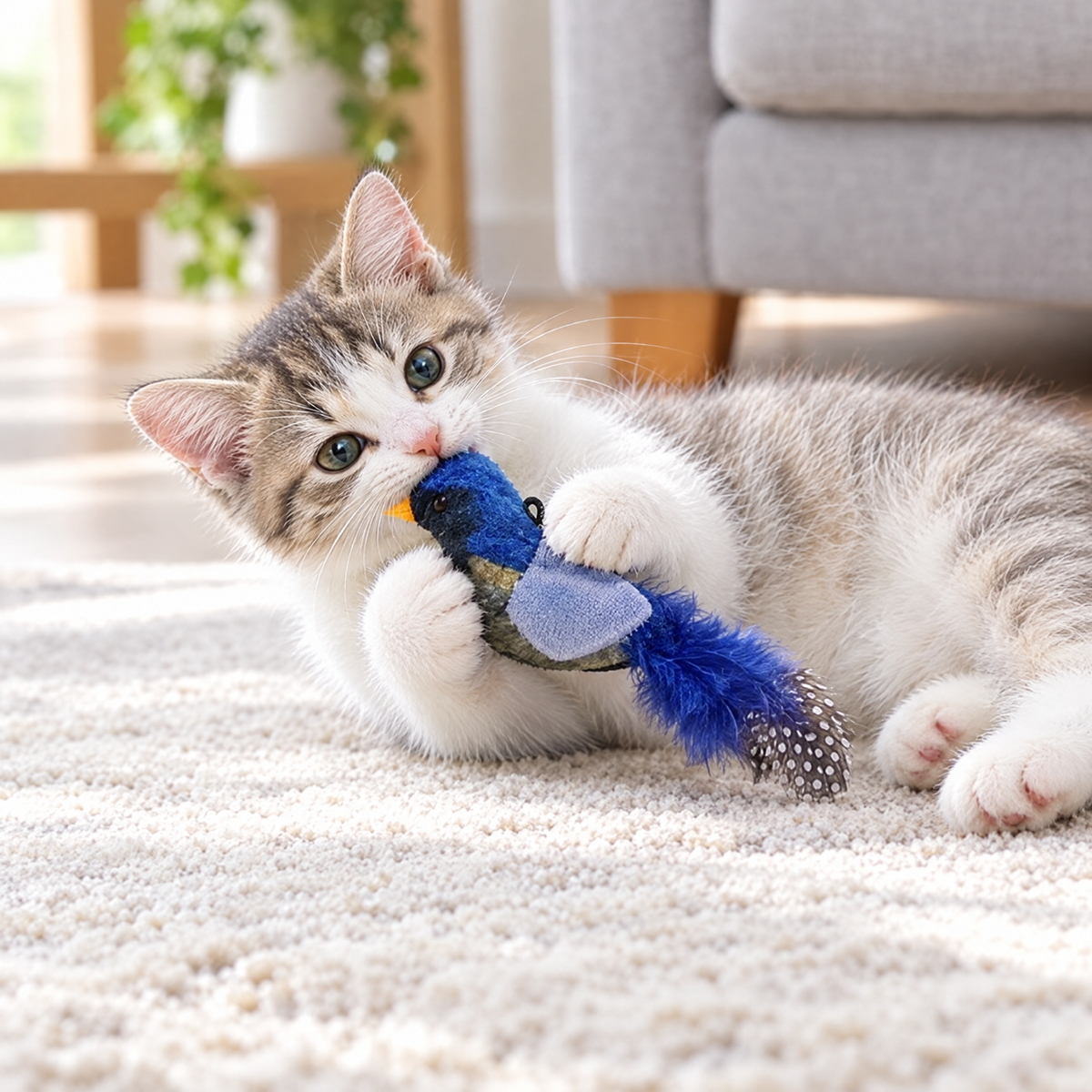 Chirping bird cat toy – lifestyle photo 2