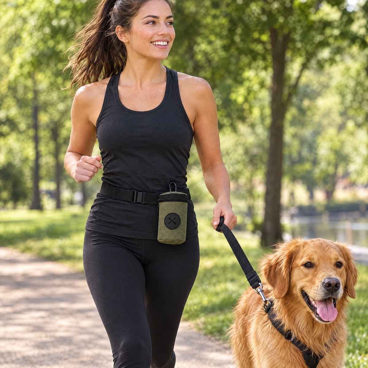Poop bag holder waist pouch – lifestyle photo 3