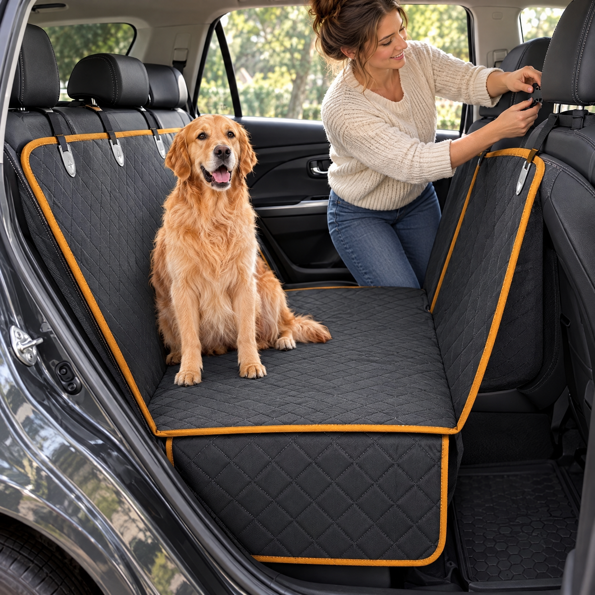 Waterproof pet car seat cover – lifestyle photo 2