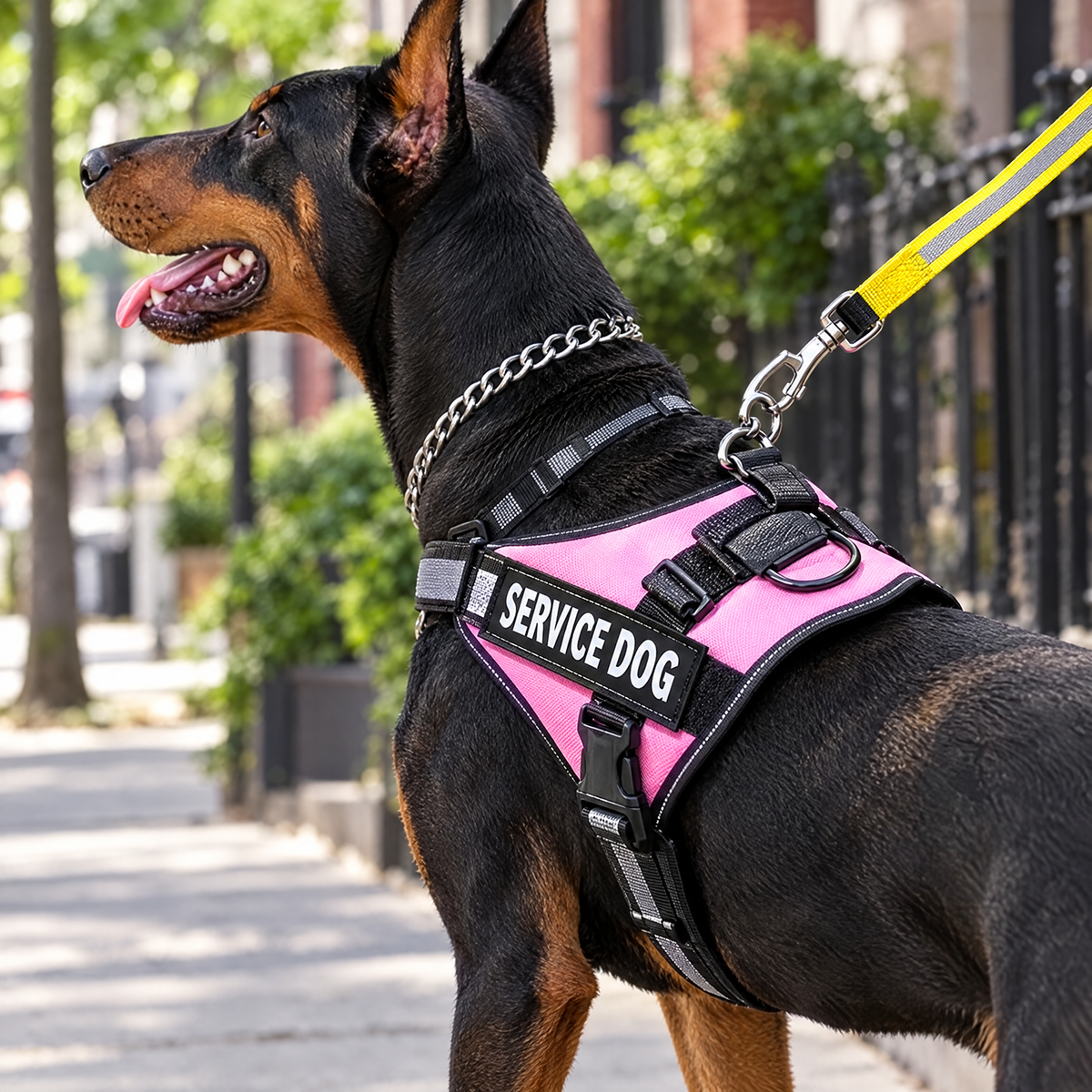 Reflective harness and leash set – lifestyle photo 1