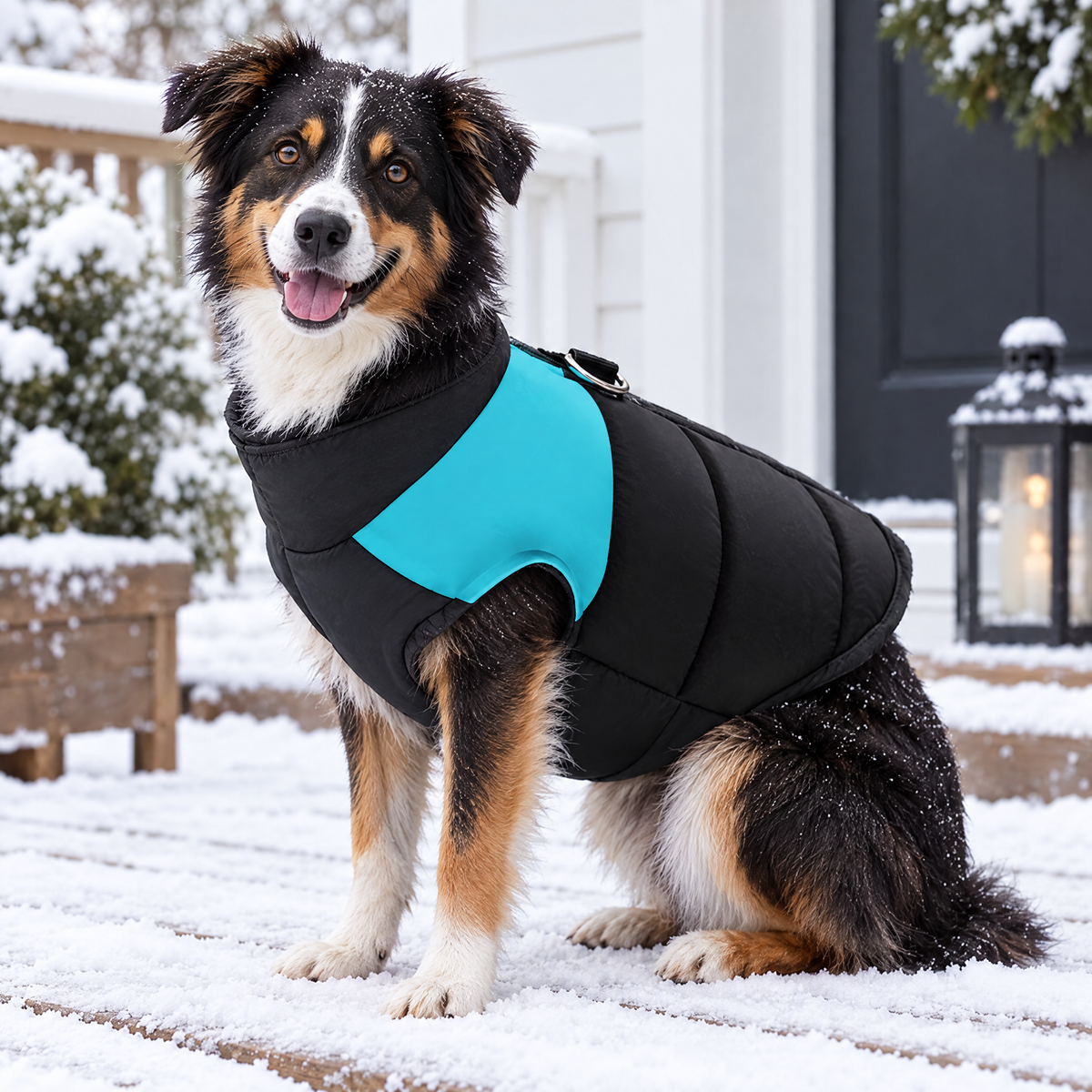 Windproof winter dog jacket – lifestyle photo 3