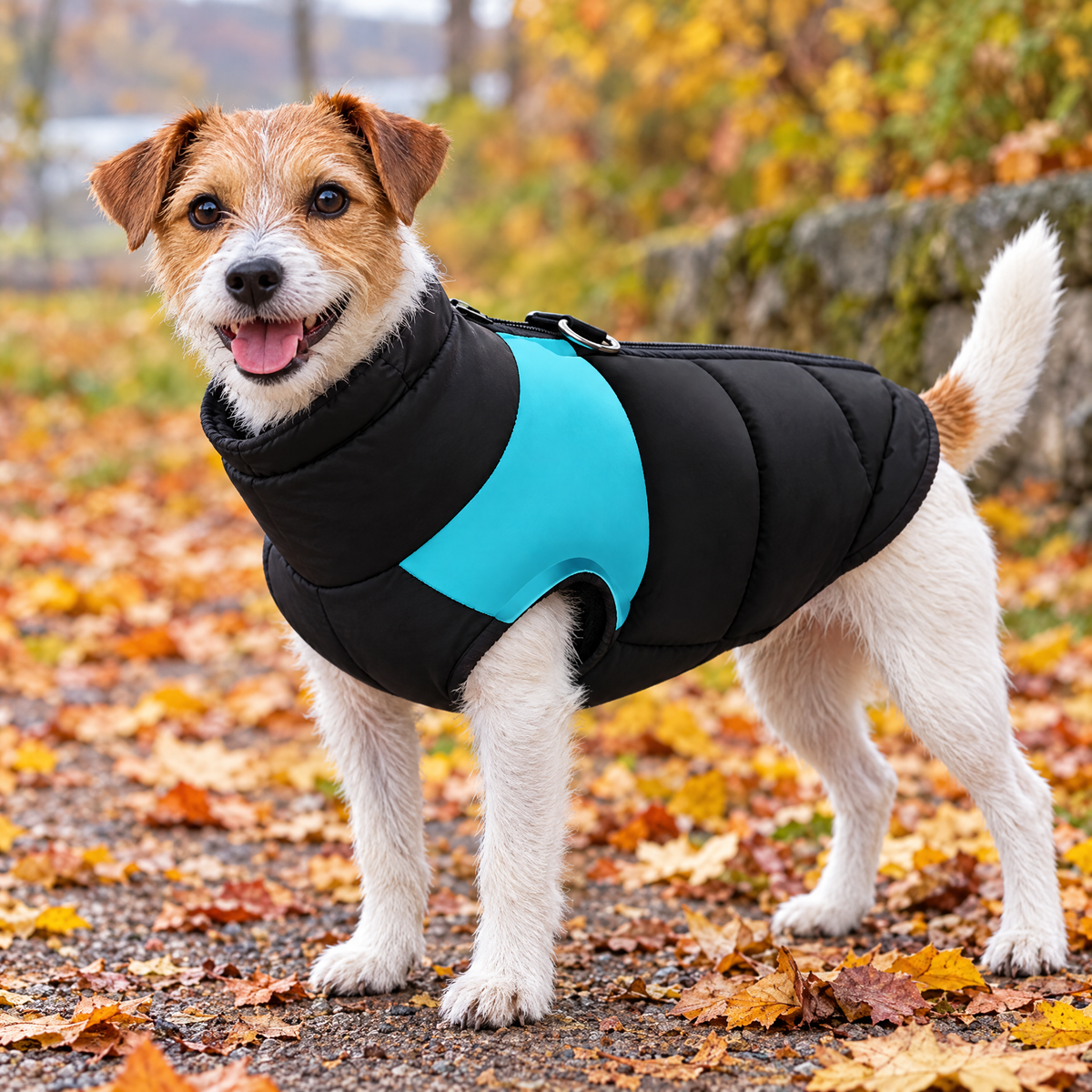 Windproof winter dog jacket – lifestyle photo 2